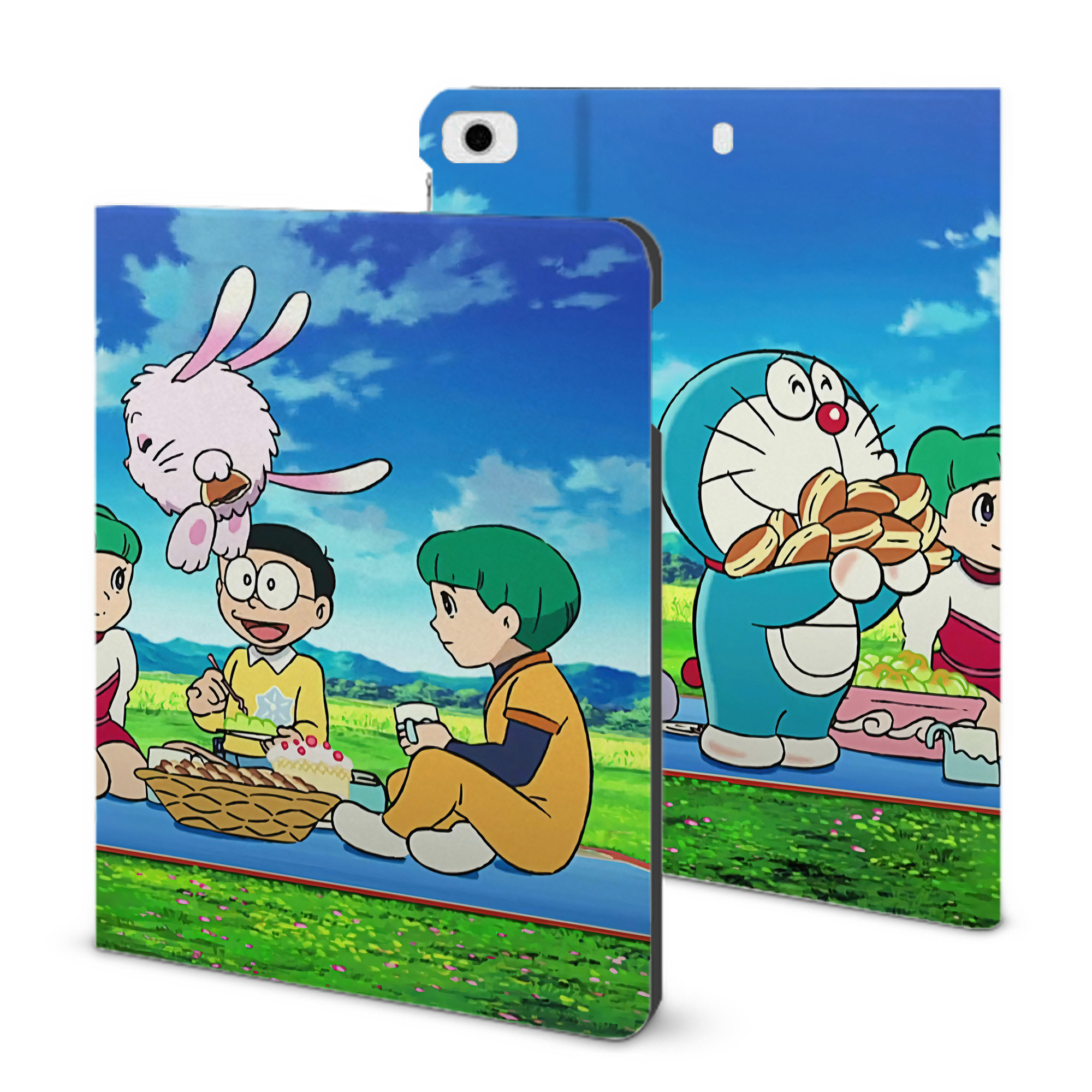 （画像用） ドラえもん Doraemon IPad ケース ブック型 PUレザー TPU 耐衝撃 軽量 薄型 ペン収納なし 全面保護 IPad 各モデル対応